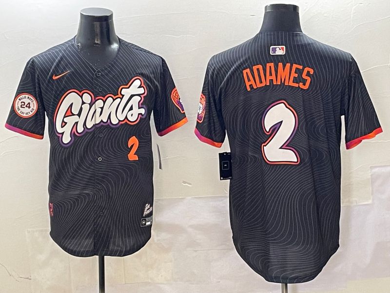 Men San Francisco Giants #2 Adames Black Second generation Joint Name Nike 2025 MLB Jersey style 21->san francisco giants->MLB Jersey